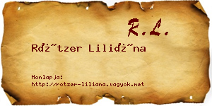 Rötzer Liliána névjegykártya